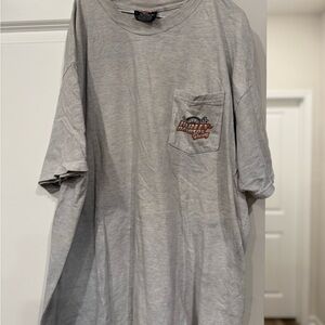 Harley-Davidson Light Gray Men's Tee with Pocket Logo